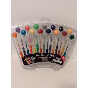 Craftgear Set Of Pom Pom Gel Pens 15 Great Colors
